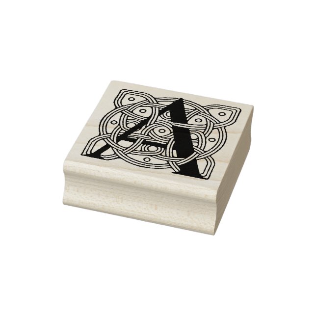 Letter A Vintage Celtic Knot Monogram Rubber Stamp (Stamp)