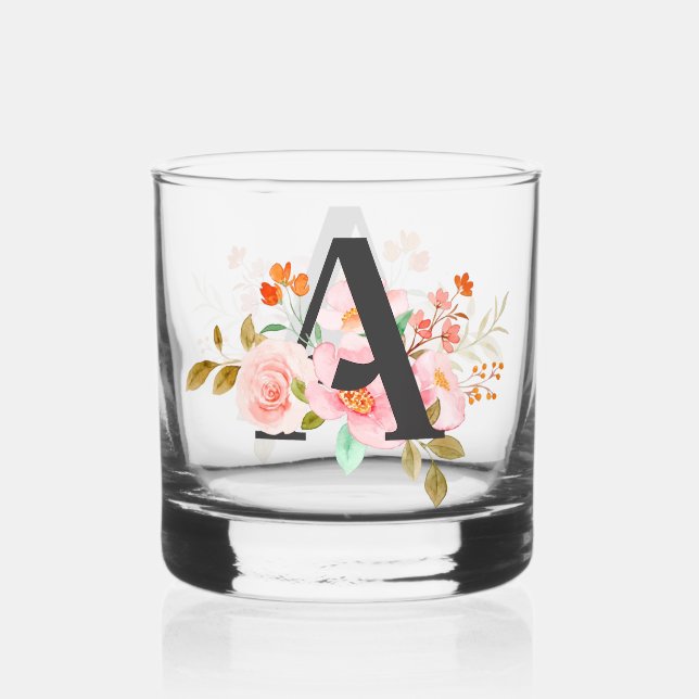 Letter A Whiskey Glass (Front)