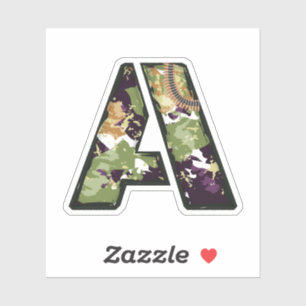 Letter A with Military camouflage Texture