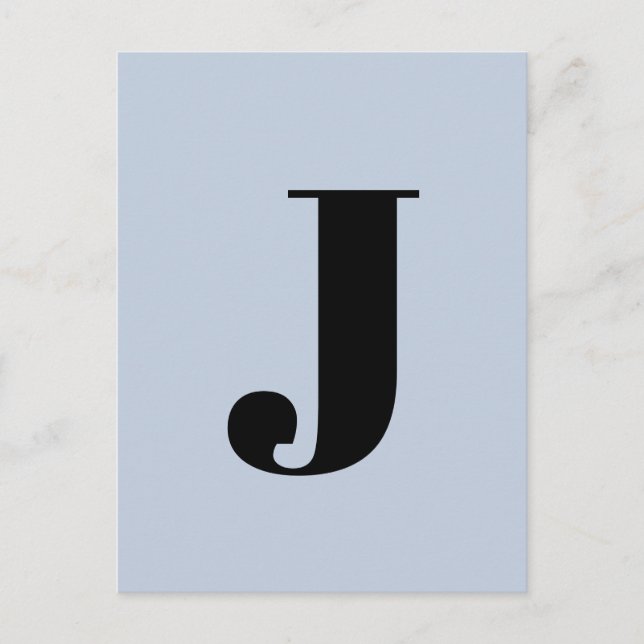 Letter Alphabet | Custom Minimalist Modern Blue Postcard (Front)