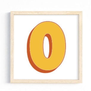 Letter Art Poster, O Monogram, Bold Type Initial  Poster