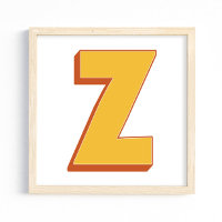 Letter Art Poster, Z Monogram, Bold Type Initial 