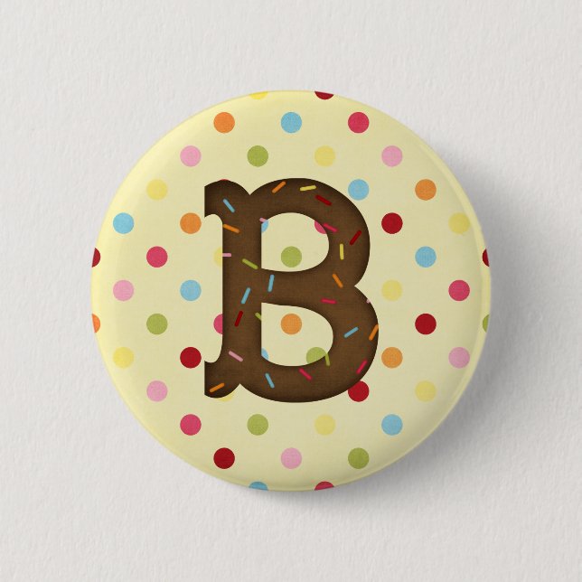 Letter B 6 Cm Round Badge (Front)