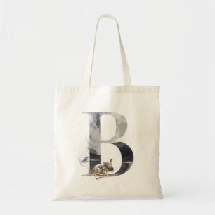 Letter B Christmas Deer Alphabet Tote Bag