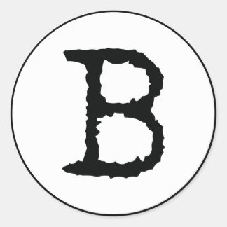 Letter B Classic Round Sticker