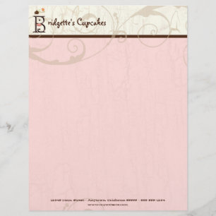 Letter B Cupcake Business Letterhead Template