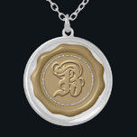 *~* Letter "B" Diamond GOLD Wax Seal Monogram Silver Plated Necklace<br><div class="desc">Energetically Enhanced Pendant The letter "B" GOLD faux WAX SEAL STAMP SILVER PLATED NECKLACE. SPARKLING WAX SEALS / STAMPS STICKERS - Great for a special envelope , party event celebration favors and more. The design is ELEGANT CLASSIC and RICH. The faux DIAMONDS give it a lovely SPARKLE... .as they should....</div>