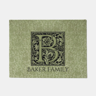 Letter B First Letter Monogram Personalised Doormat