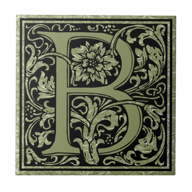 Letter B First Letter Monogram Tile (Front)