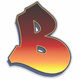 Letter B - flames Sticker