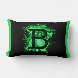Letter B Green Capital Alphabet Lumbar Cushion