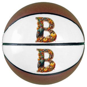 Letter B in Thanksgiving style Basketball