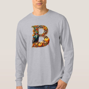 Letter B in Thanksgiving style T-Shirt
