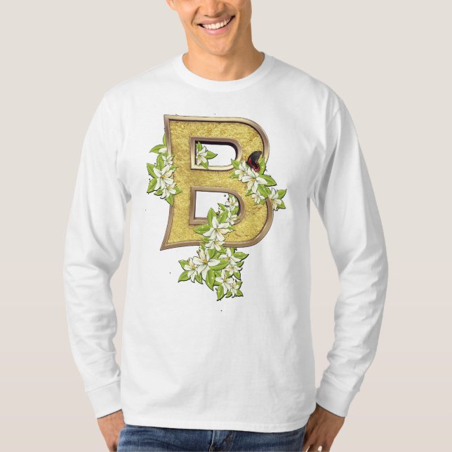 Letter B  Initial Birthday Capital T-Shirt (Front)