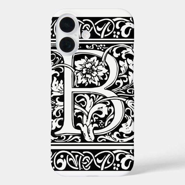 Letter B Mediaeval Monogram Art Nouveau Case-Mate iPhone Case (Back)