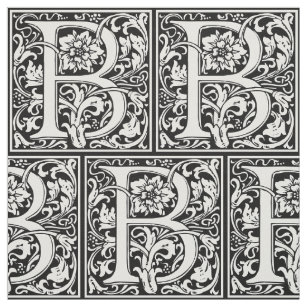 Letter B Mediaeval Monogram Art Nouveau Fabric