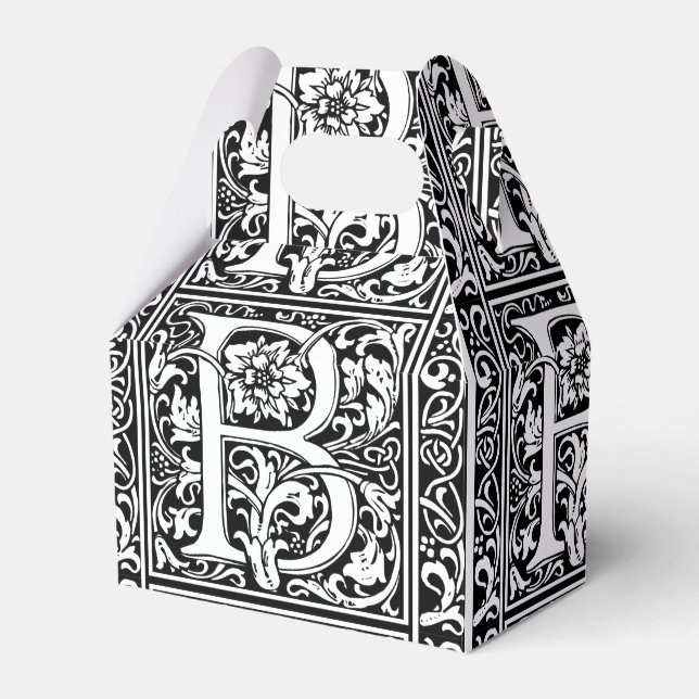 Letter B Mediaeval Monogram Art Nouveau Favour Box (Front Side)