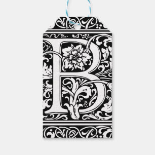 Letter B Mediaeval Monogram Art Nouveau Gift Tags