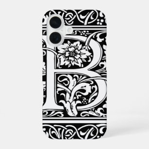 Letter B Mediaeval Monogram Art Nouveau iPhone 16 Case