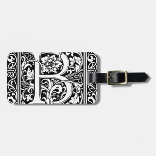 Letter B Mediaeval Monogram Art Nouveau Luggage Tag