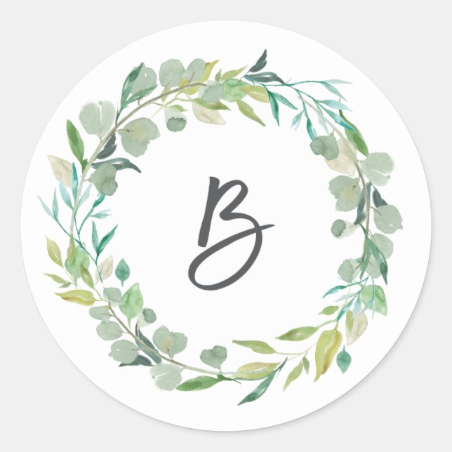 Letter B Monogram Initial Sticker Envelope Seal (Front)
