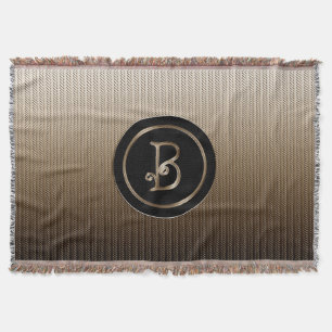 "Letter B" Monogram Throw Blanket
