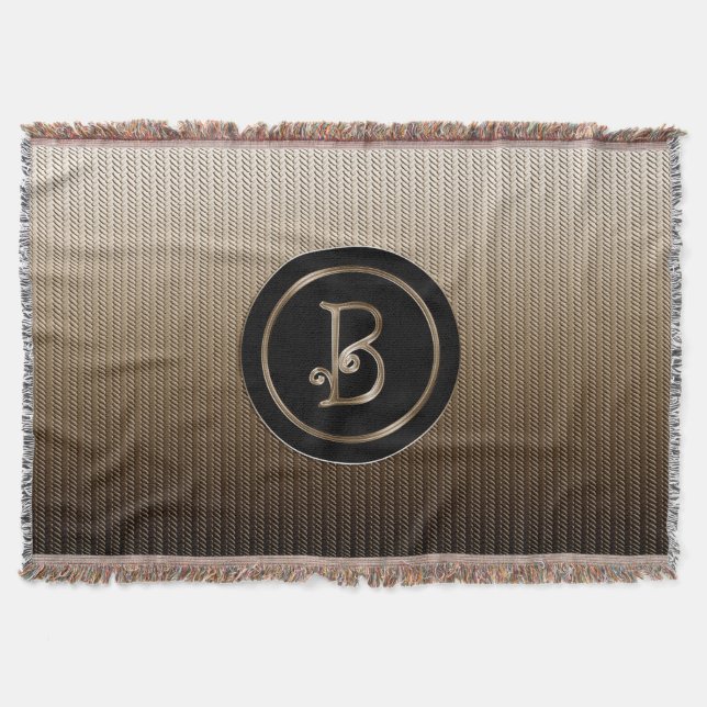 "Letter B" Monogram Throw Blanket (Front)