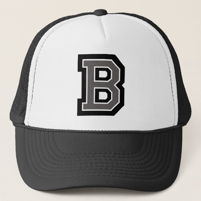 Letter "B" Monogrammed Trucker Hat (Front)
