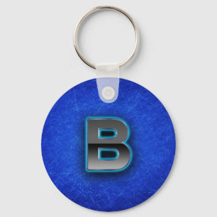 Letter B - neon blue edition Key Ring