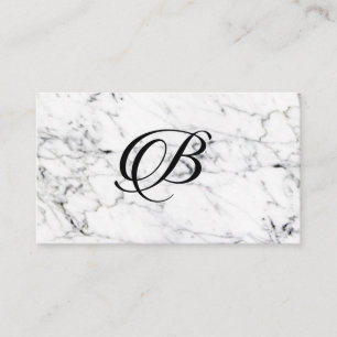 Letter B on Marble texture Initial personalised Business Card