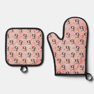 Letter B Oven Mitt & Pot Holder Set