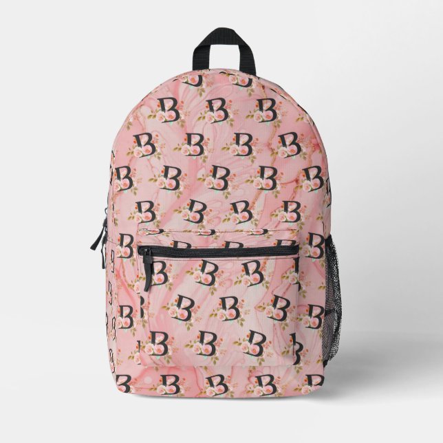 Letter B Printed Backpack (Front)