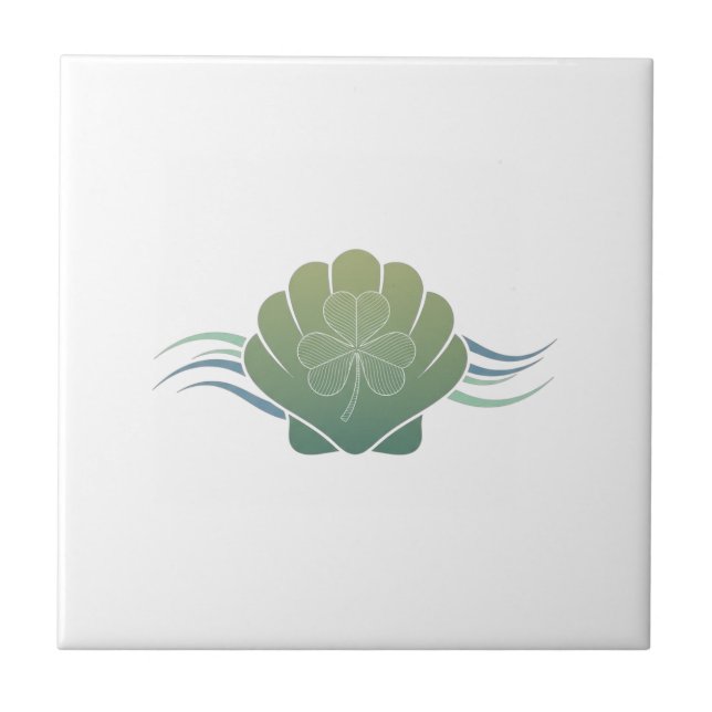 Letter B Shamrock Green Beer Glass - St. Patrick  Tile (Front)