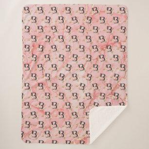 Letter B Sherpa Blanket