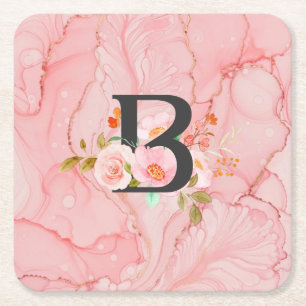 Letter B Square Paper Coaster