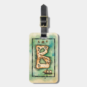 Letter B Treasure Map Luggage Tag