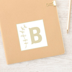 Letter B White + Neutral ABC Alphabet Baby Blocks