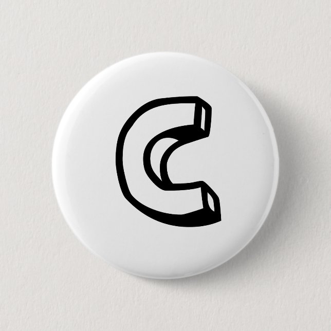 Letter C 6 Cm Round Badge (Front)