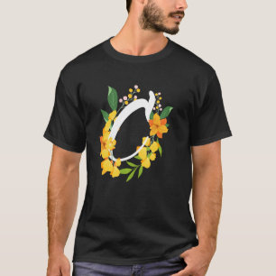 Letter C Capital Alphabet Flowers Monogram Initial T-Shirt