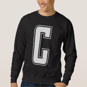 Letter C Capital Alphabet Initial Cheerleading Mon Sweatshirt