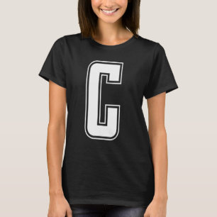 Letter C Capital Alphabet Initial Cheerleading Mon T-Shirt