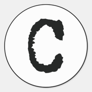 Letter C Classic Round Sticker
