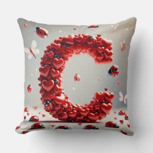Letter C Creative Heart Cluster Cushion