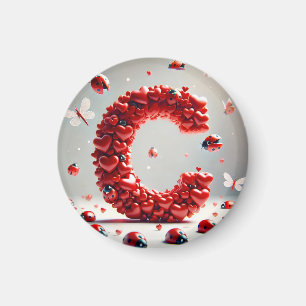 Letter C Creative Heart Cluster Magnet