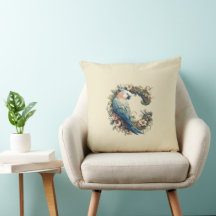 Letter "C" – Elegant Vine & Cockatoo Design