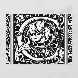 Letter C Mediaeval Monogram Art Nouveau Postcard