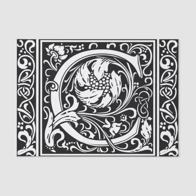 Letter C Mediaeval Monogram Art Nouveau Tissue Paper (Front)