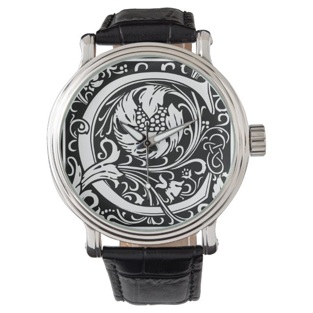 Letter C Mediaeval Monogram Art Nouveau Watch (Front)