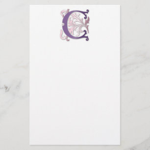 Letter C Monogram Fleur de lis Stationery