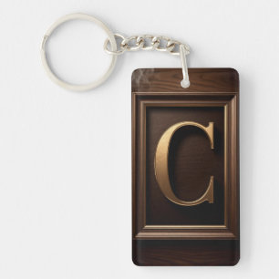 🟡 Letter C Monogram Gift For Him 🔑 Key Ring